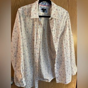 White floral large Talbots button up shirt